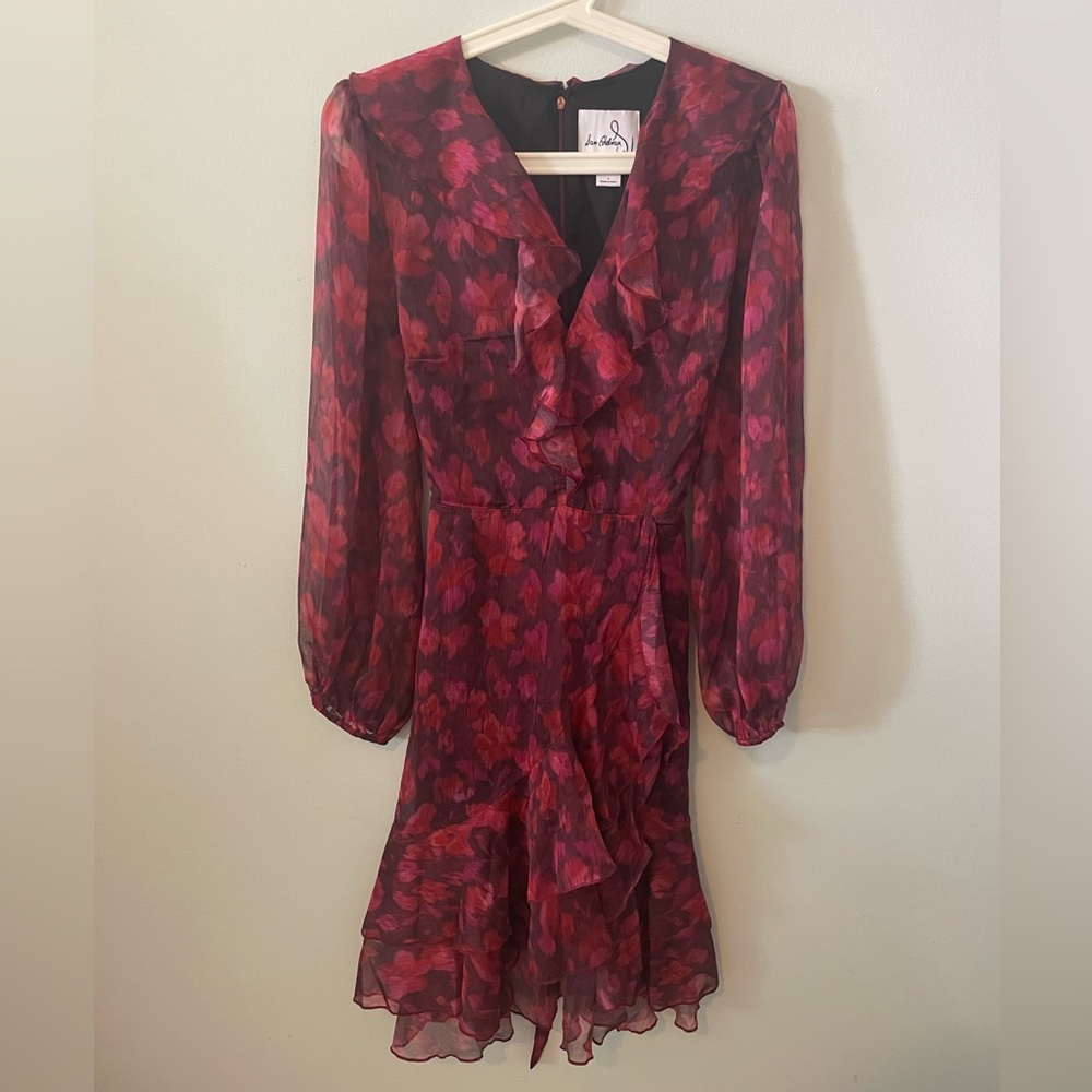 Red and purple floral Dress